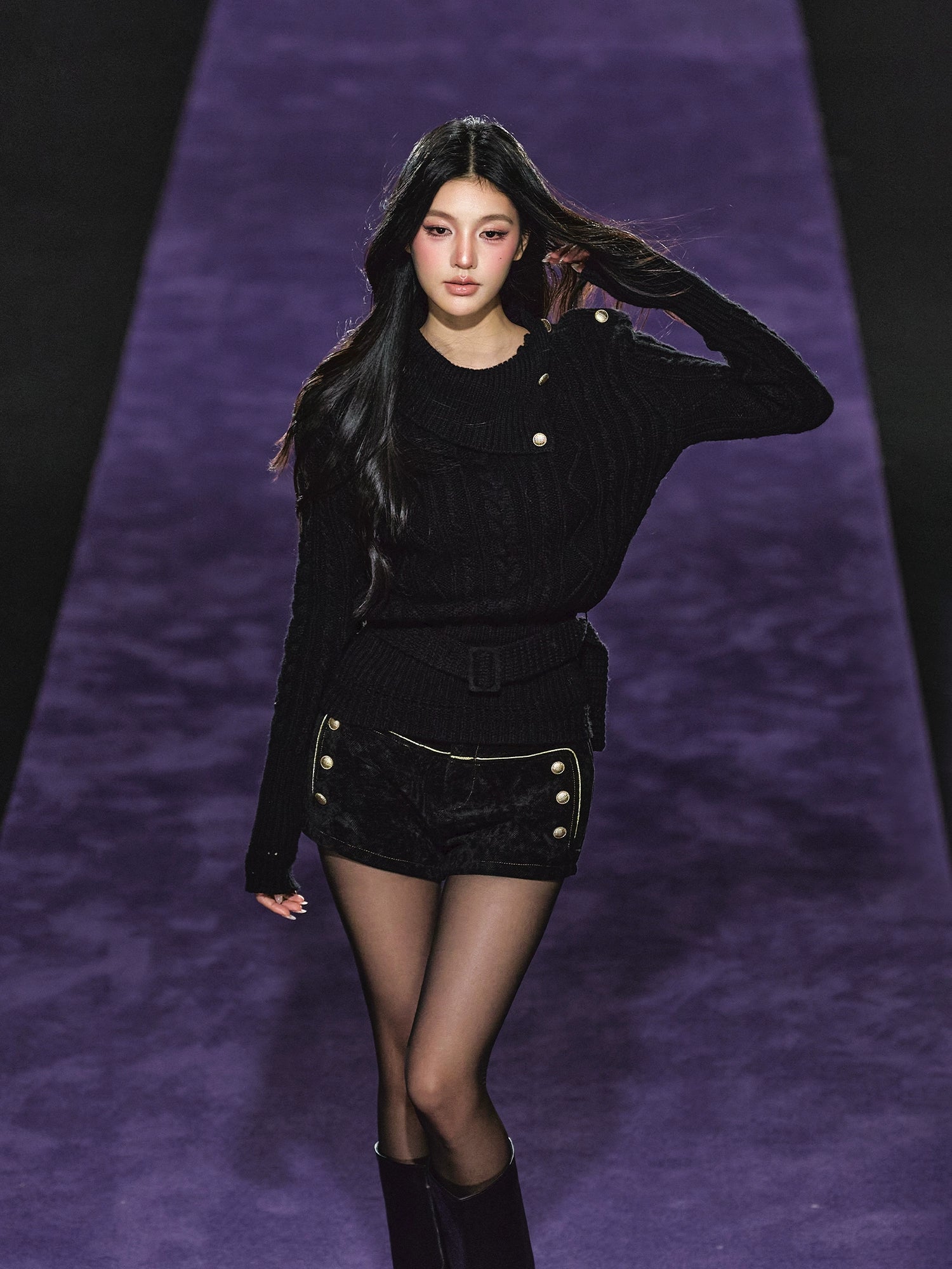 High-Density Corduroy Double-Breasted Slim Shorts