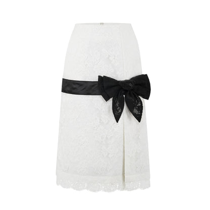 Bow Lace Midi Skirt