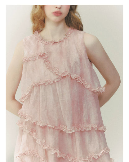 Pink Mist Tiered Ruffle Dress