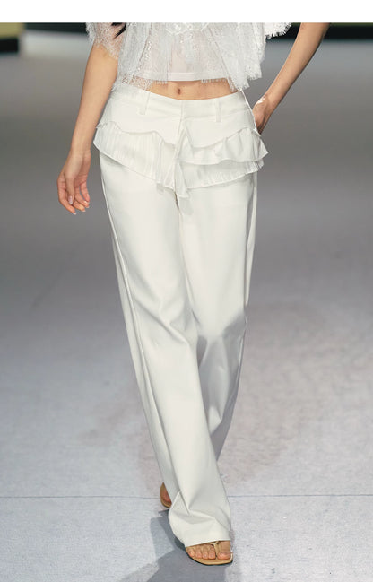 Ballet Lace-Trim Deconstructed Flare Pants