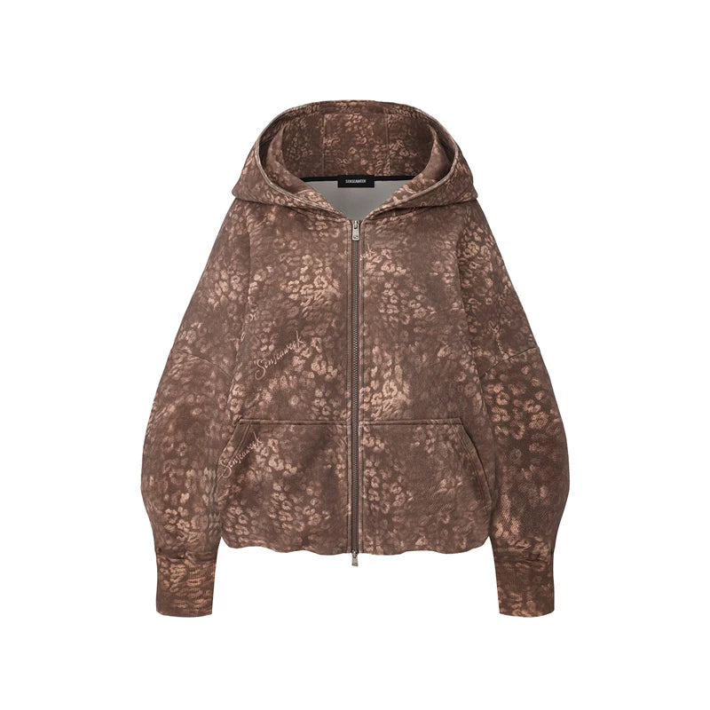 Oversized Hooded Zip-Up Sweatshirt