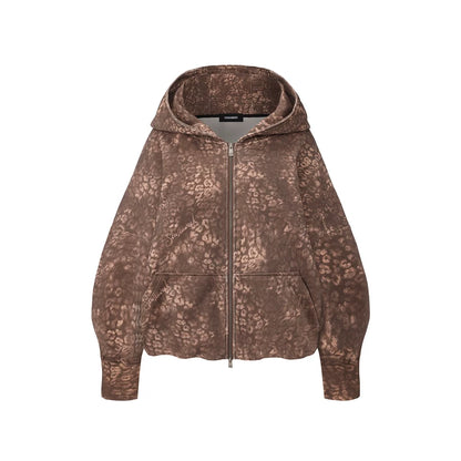 Oversized Hooded Zip-Up Sweatshirt