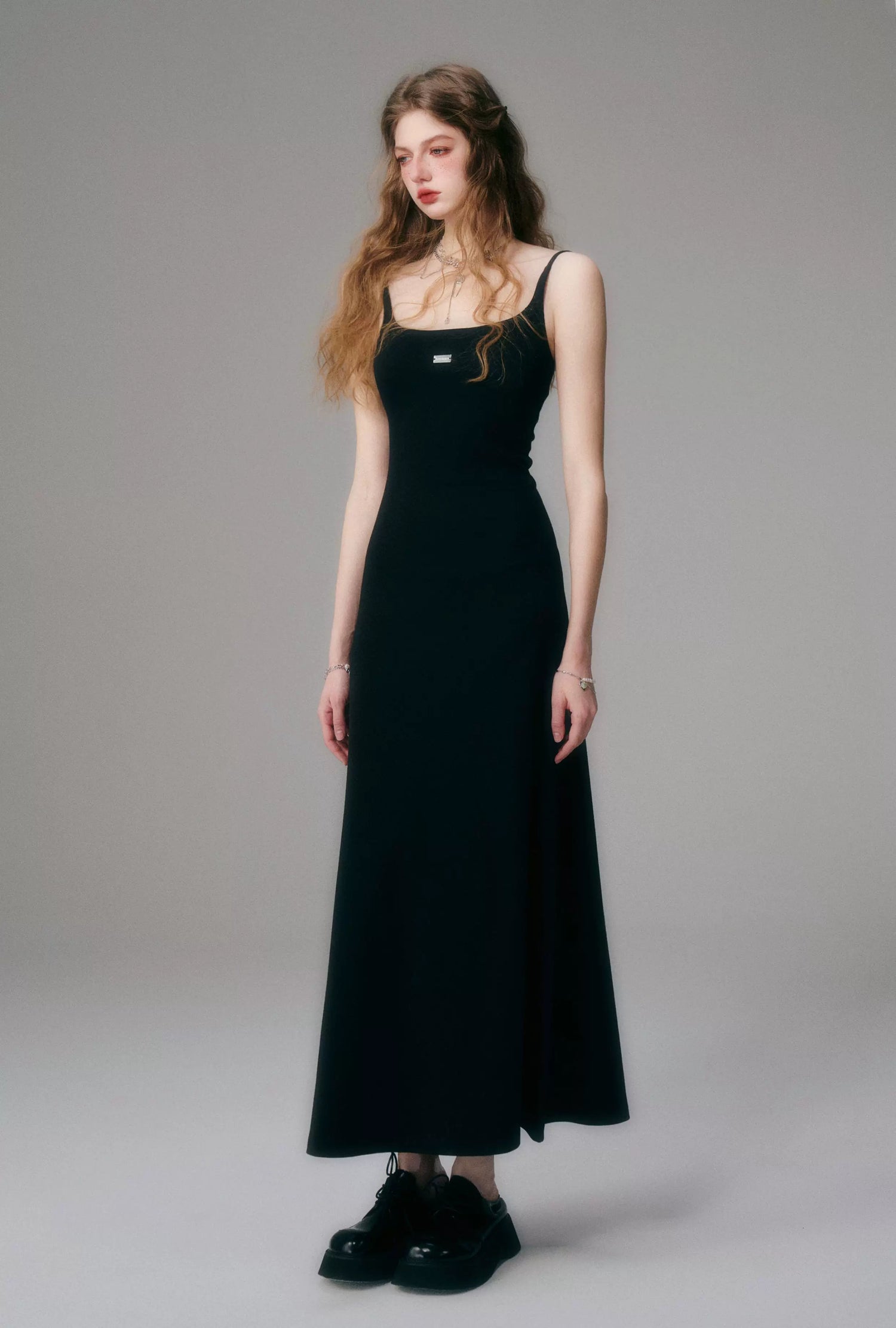 Minimal Long Knit Slip Maxi Dress