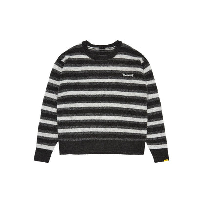 Contrast Stripe Embroidered Knit Sweater