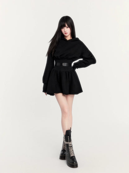 Waist-Cinching Sweatshirt Dress
