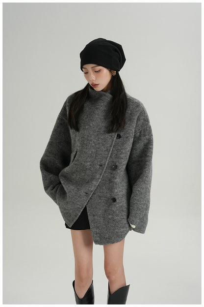 Double-Faced Wool Cape Jacket
