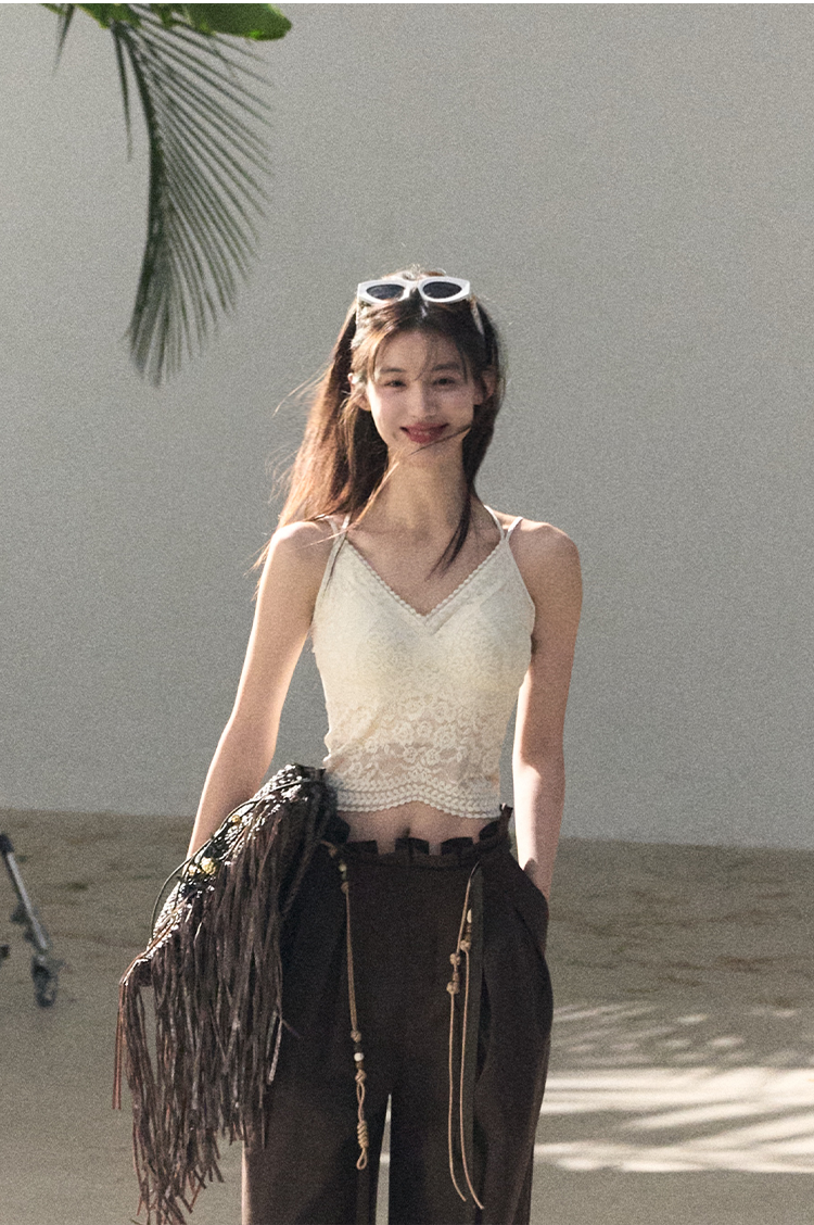 High-Stretch Lace Backless Camisole