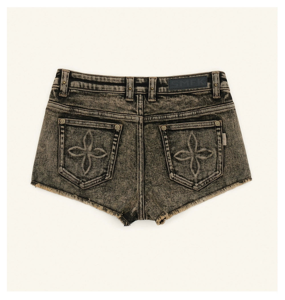 Compass Low-rise Denim Shorts