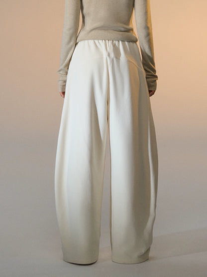 Fleece Curved-Leg Relaxed Pants