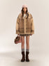 (Final Sale) Color Block & Striped Faux Lamb Wool Coat - CHINASQUAD