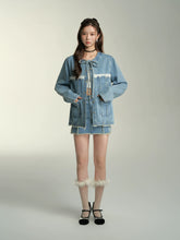 Lace Spliced Denim Jacket & Mini Skirt Set - CHINASQUAD