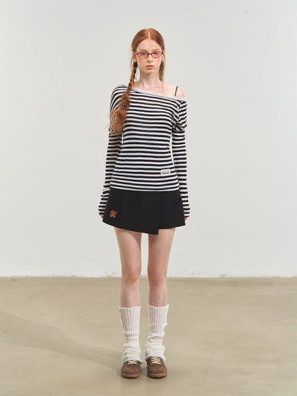 Fun Flower Fake Two-Piece Skort