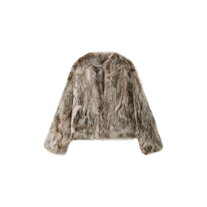 Fox Fur Stand-Collar Jacket