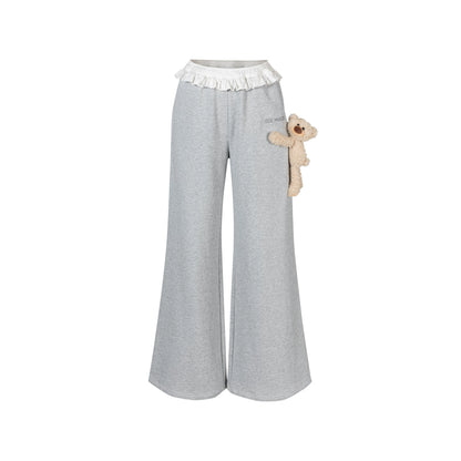 Lace-Waist Straight-Leg Lounge Pants