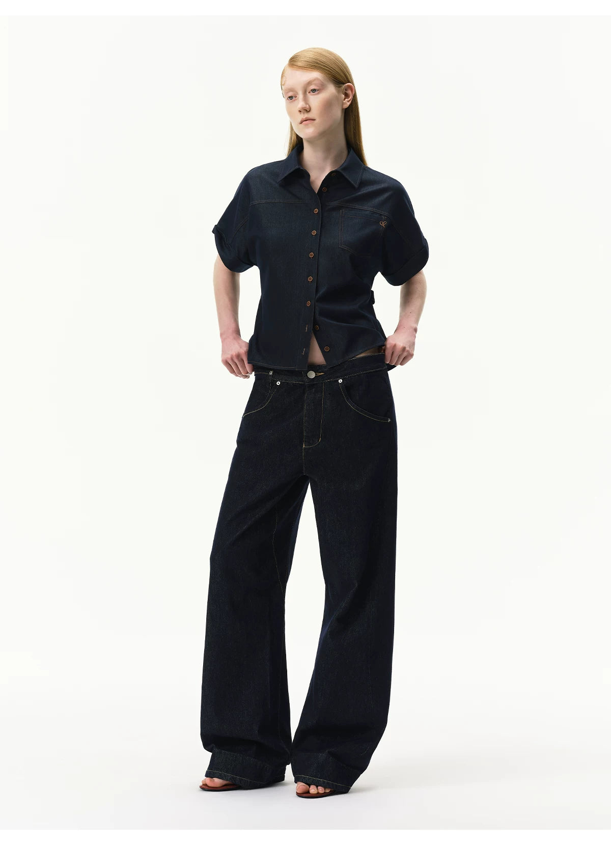 Lyocell Relaxed Batwing Sleeve Shirt