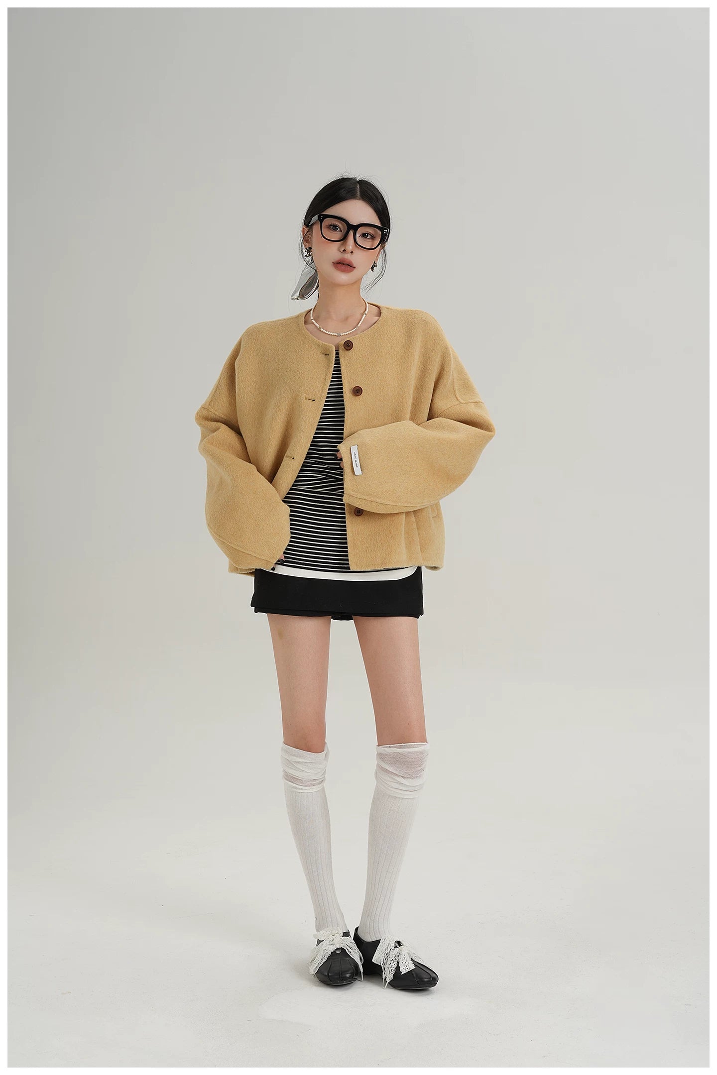 Relaxed-Fit Cropped Double-Faced Wool Jacket