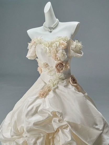 “Where Branches Fade” Sculptural Satin Couture Gown