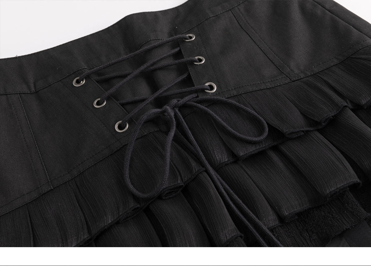 Vine Rivet Layered Skirt