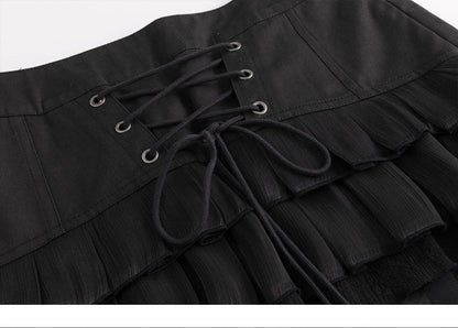Vine Rivet Layered Skirt