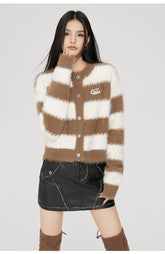 (Final Sale) Black & Brown Striped Cardigan - CHINASQUAD