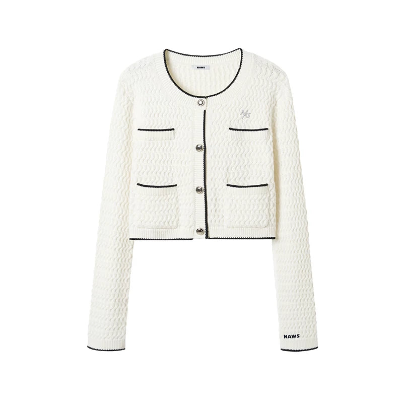 Wanderer Knight Cropped Cable-Knit Cardigan