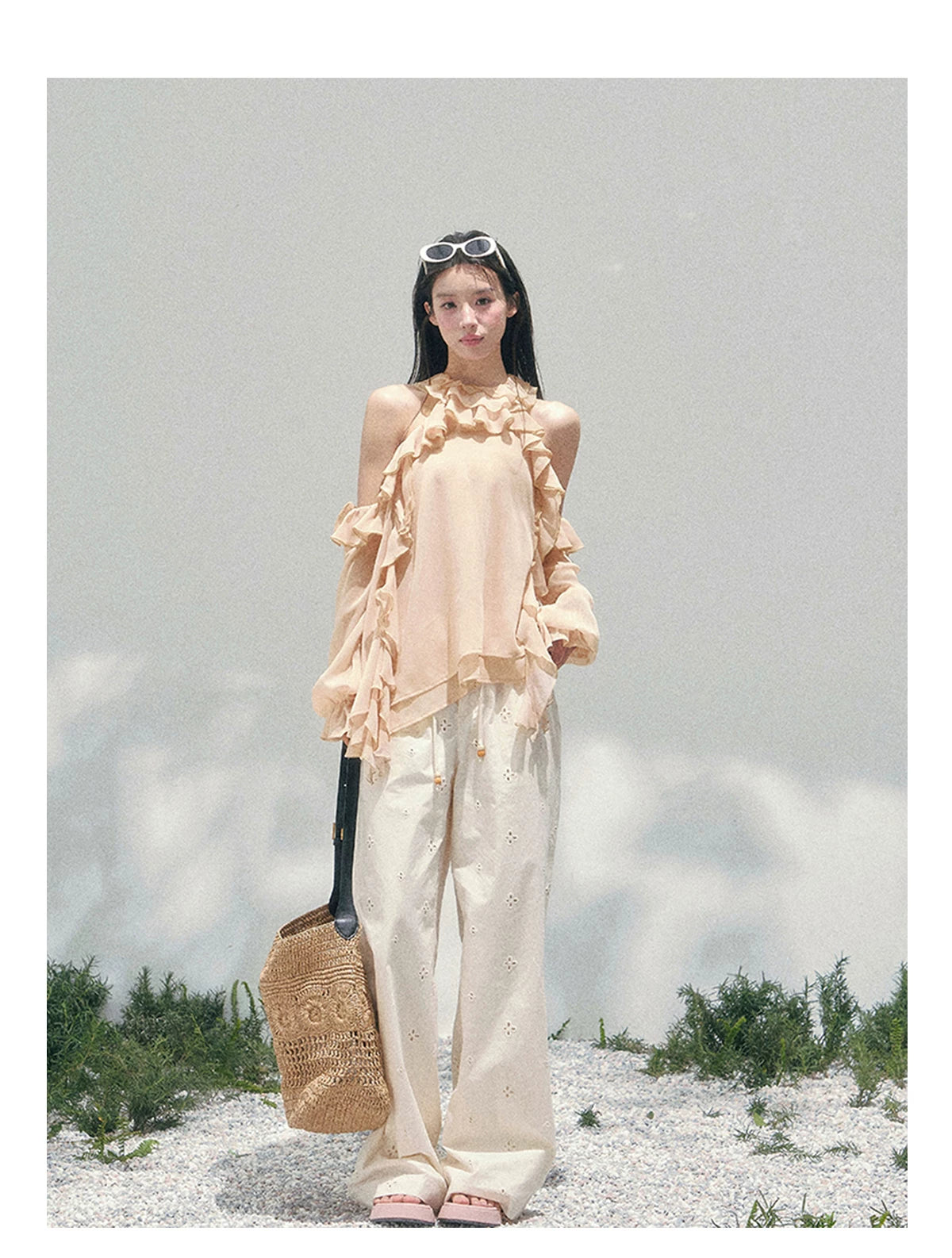 Heidi Ruffle Shoulder Blouse