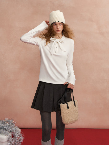 Velvet Ribbon Bow Tee