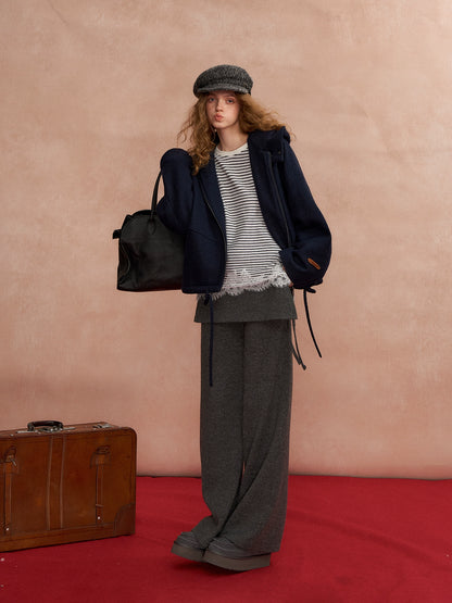 Hooded Cropped Wool Sweater