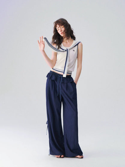 Nautical-Inspired Minimalist Knit Tank Top