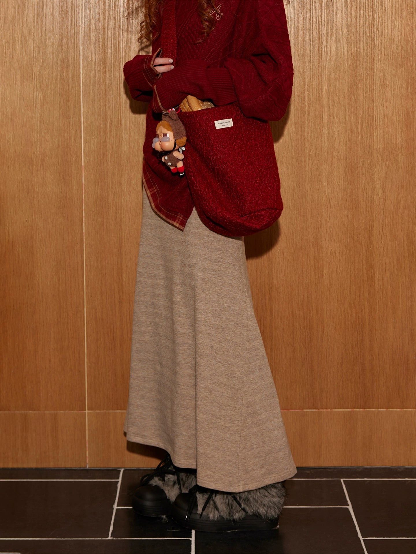 Fishtail Knit Midi Skirt