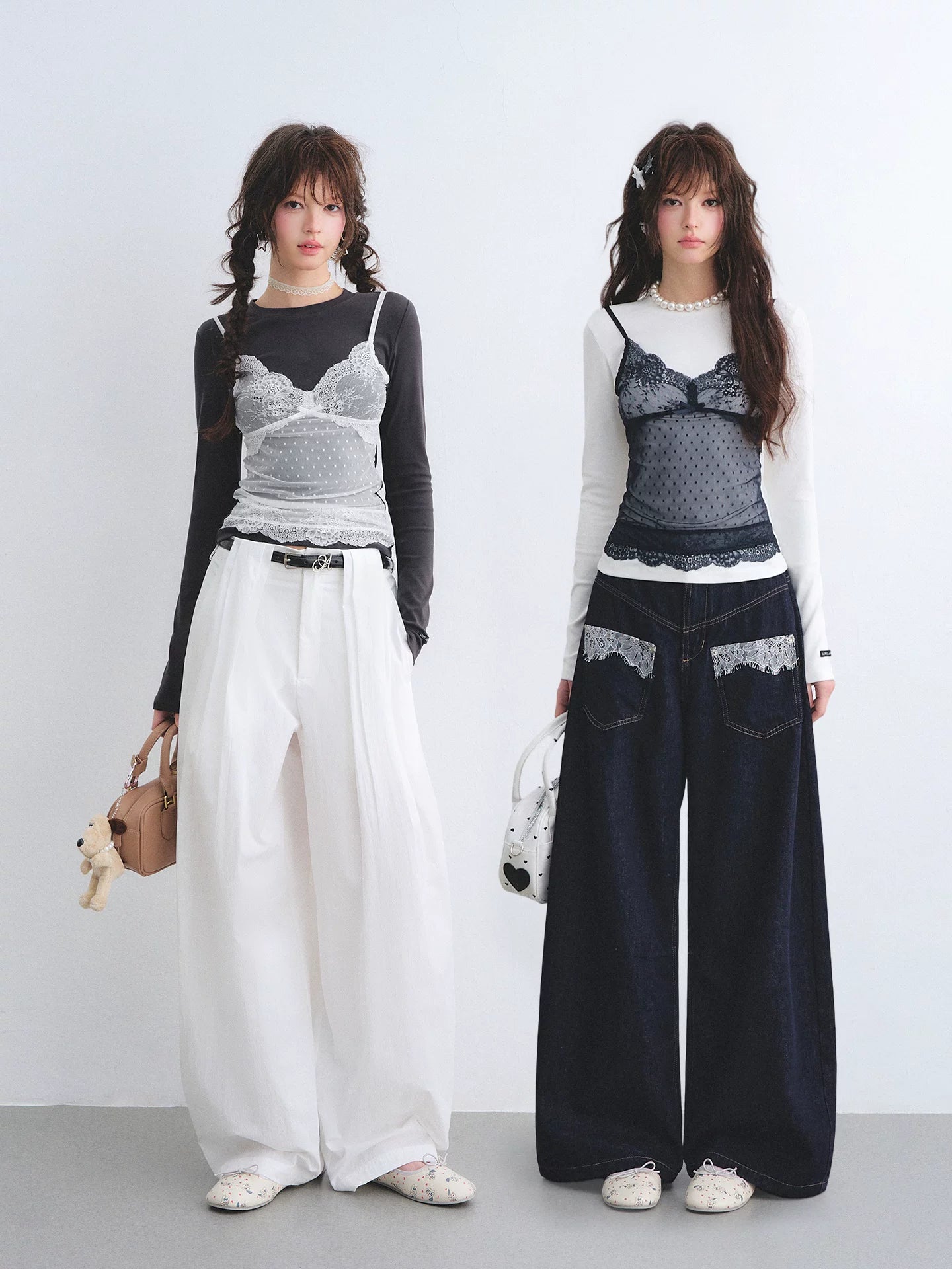 Lace Layered Illusion Long Sleeve T-Shirt
