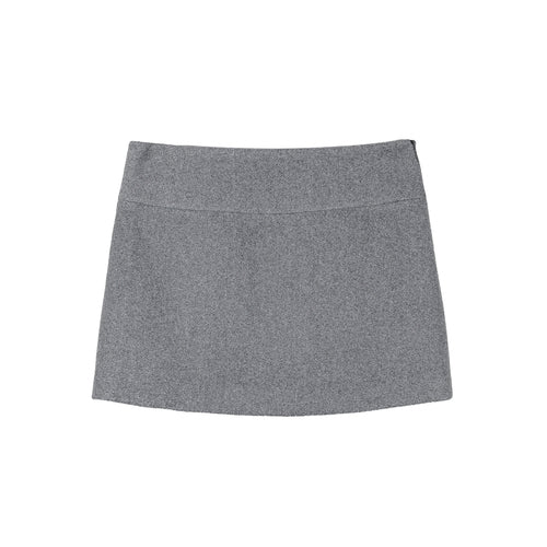 Gray Wool Velvet Jacket &amp; Skirt Set - CHINASQUAD
