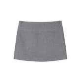 Gray Wool Velvet Jacket & Skirt Set - CHINASQUAD