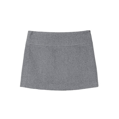 Gray Wool Velvet Jacket &amp; Skirt Set - CHINASQUAD