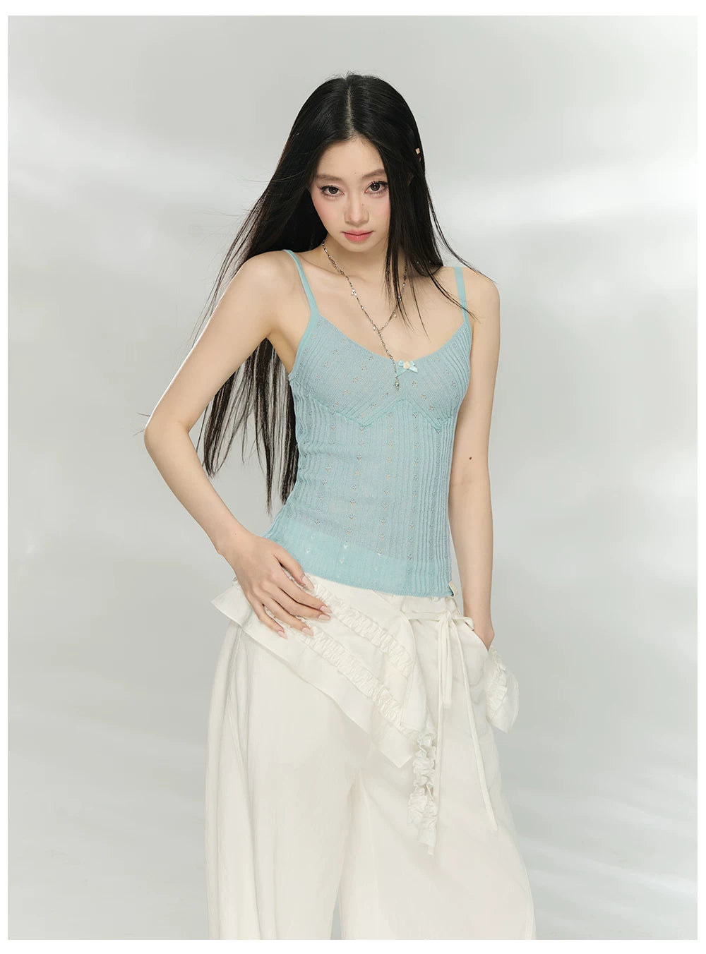 Knit Cardigan &amp; Camisole Two-Piece Set