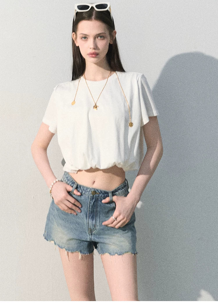 Faded Trace Vintage Distressed Denim Shorts