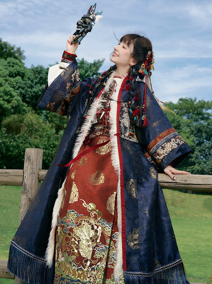 &quot;雪原花&quot;  Modern-style Front Opening Ao Hanfu