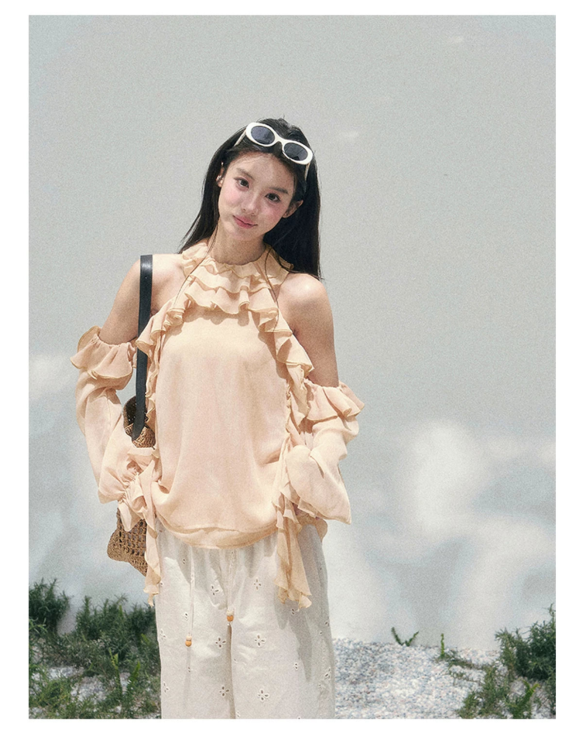 Heidi Ruffle Shoulder Blouse