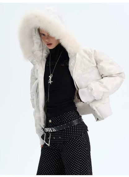 Vintage Printed Short Down Jacket