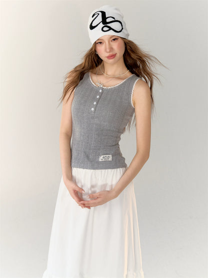 Lace Trim Knitted Camisole