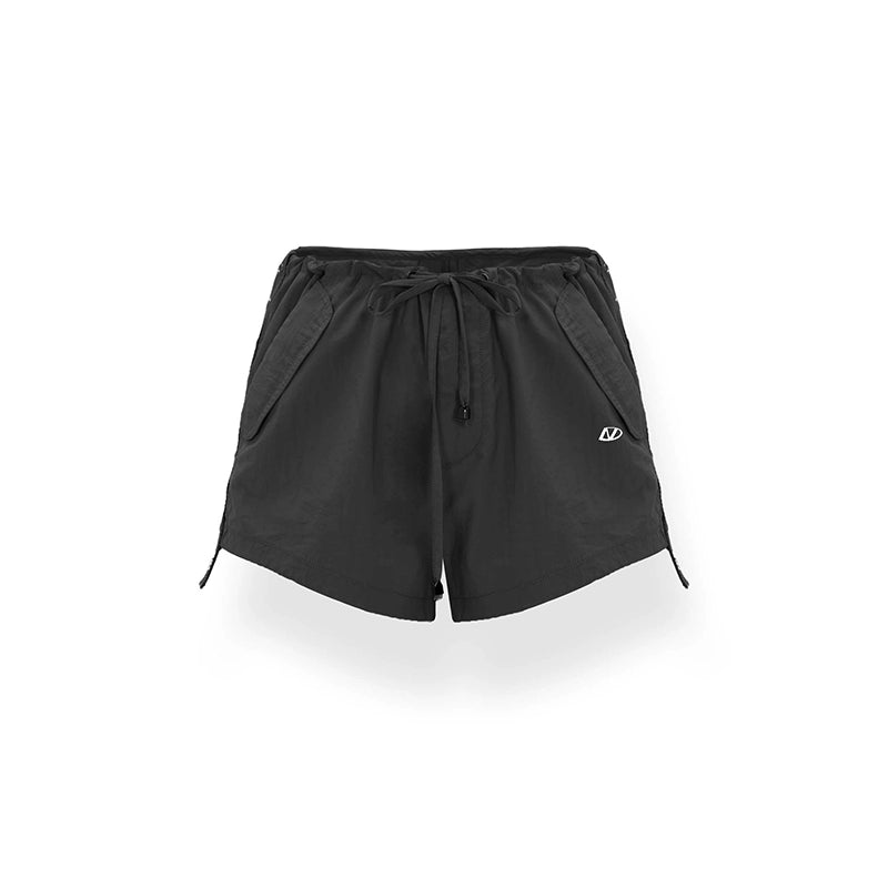 Gray &amp; Black Mid-Waist Vintage Casual Shorts - CHINASQUAD