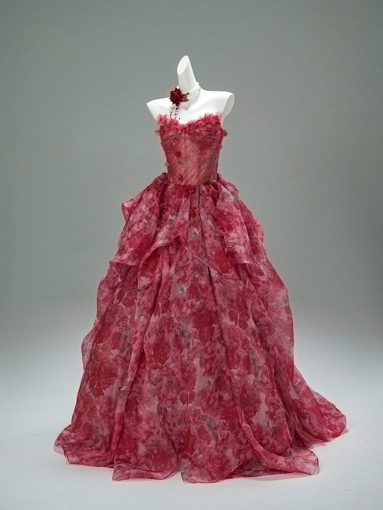 True Crimson Reverie Couture Gown
