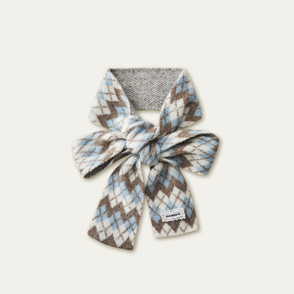 Multi-Color Ribbon Detail Knit Scarf