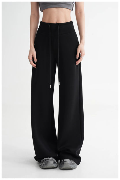 High-Waisted Knit Wide-Leg Trousers