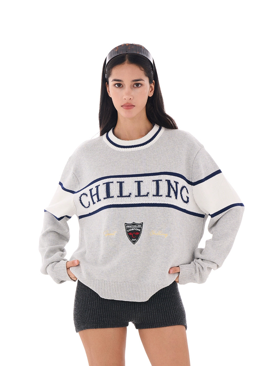 Varsity Knit Pullover Sweater