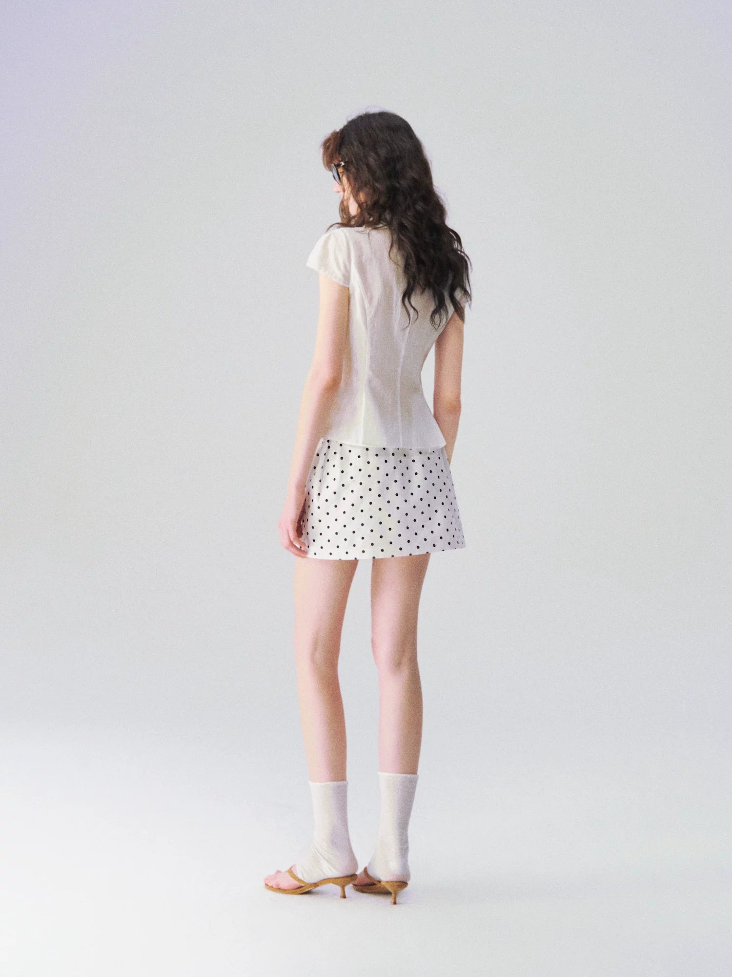 Peter Pan Collar Asymmetric Waist-Tailored Blouse