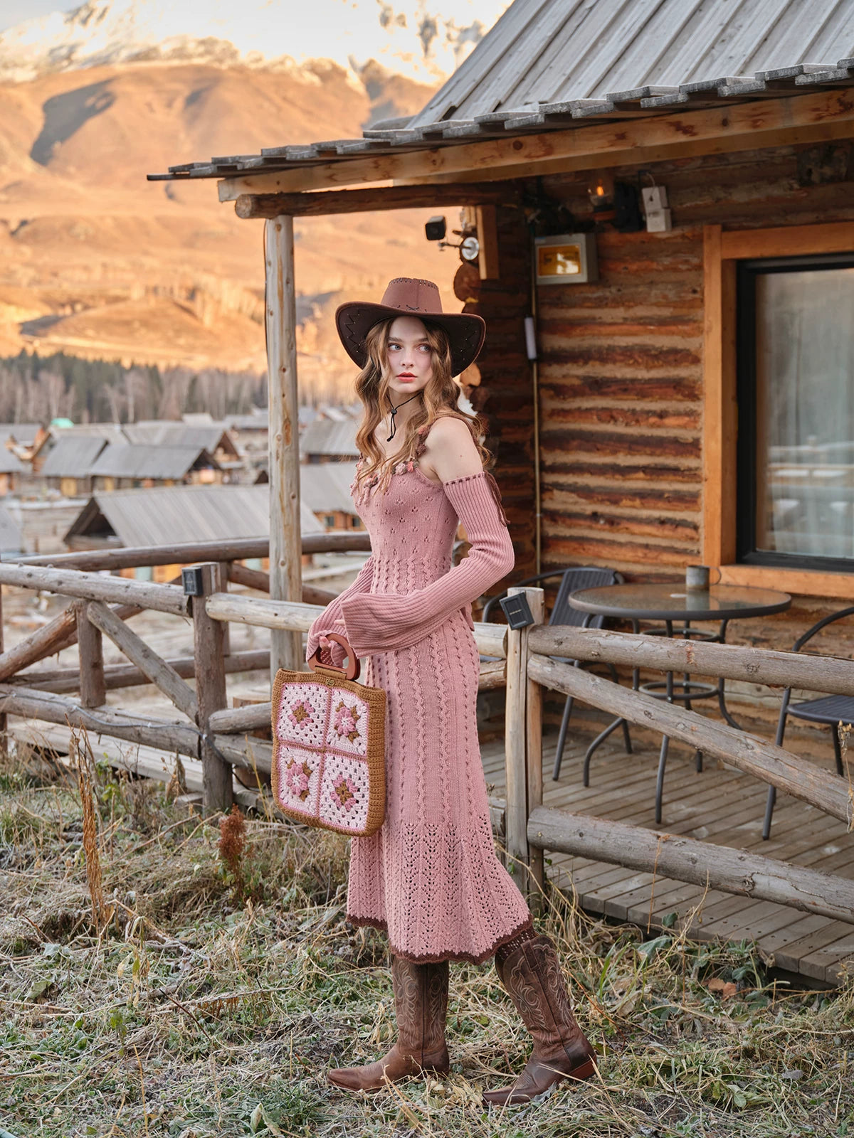 Floral Juliet Vintage Knit Dress &amp; Cardigan Set