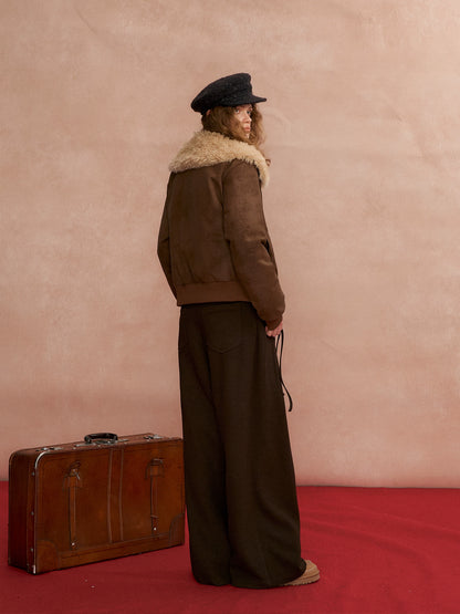 Sailor Faux Leather Down Jacket