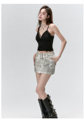 Lace Panelled Spaghetti Strap Tank Top - CHINASQUAD