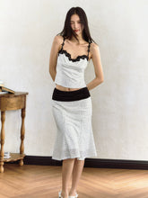 White Polka Dot Camisole & Fishtail Skirt Set - CHINASQUAD